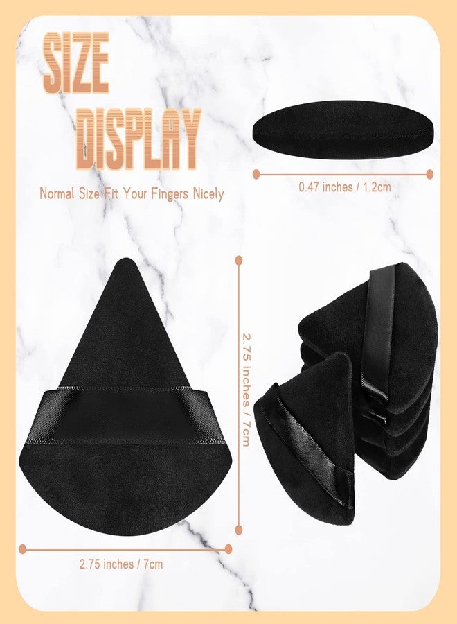 Suclain 48 Pcs Velour Triangle Powder Puff Soft Velour Makeup Puff for Face Powder Makeup Triangle Sponges for Wet and Dry Cosmetic Foundation Loose Mineral Body Tool(Black) - Image 2